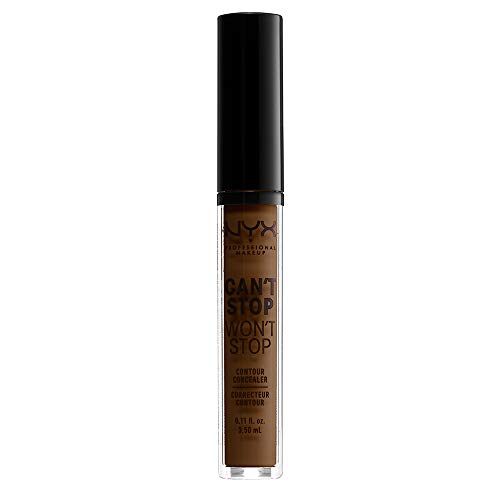 NYX PROFESSIONAL MAKEUP Can't Stop Won't Stop Contour Concealer, 24h Full Coverage Matte Finish - Walnut (Pack of 2)