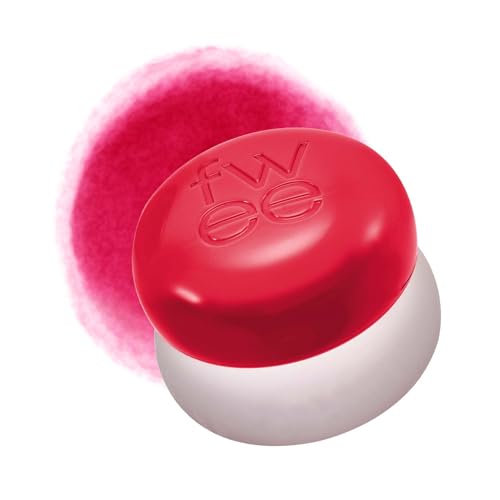 fwee Lip & Cheek Blurry Pudding Pot - Buildable Airbrushed Blush & Lip Color (Mule, Pink Red) - 0.17 oz
