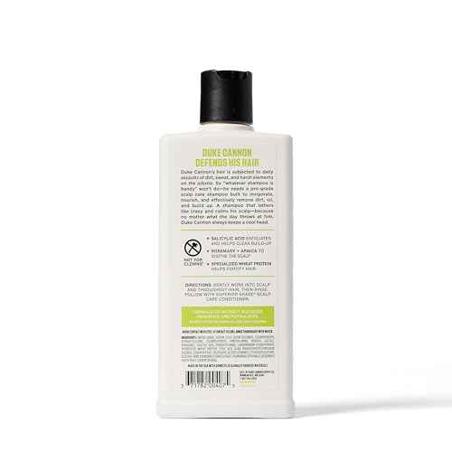 Duke Cannon Superior Grade Scalp Care Shampoo for Men, 14 oz ? Salicylic Acid for Build-Up Removal, Rosemary & Arnica for Scalp Soothing, Wheat Protein for Strength, Sulfate-Free