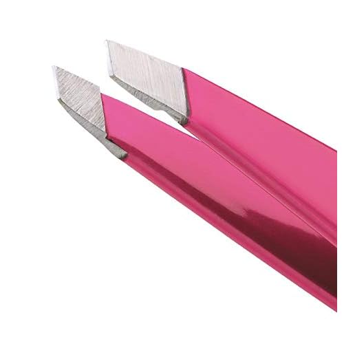 Tweezerman Mini Slant and Point Tip Tweezer - Tweezers Set for Eyebrows, Travel Tweezers for Eyebrows, Facial Hair