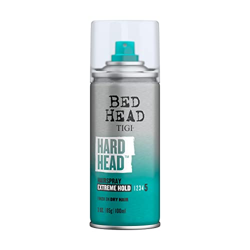 Bed Head by TIGI Travel Hairspray Extra Hold Hard Head Hair Care Spray for All Hair Types, 3 oz, Mini Hair Spray