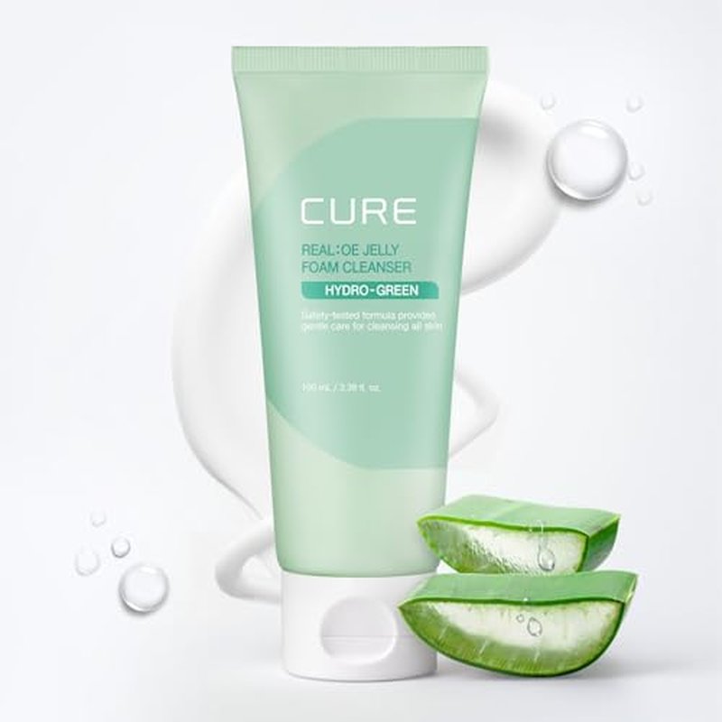 CURE Aloe Vera Foam Cleanser – Hydrating Korean Face Wash for Sensitive Skin