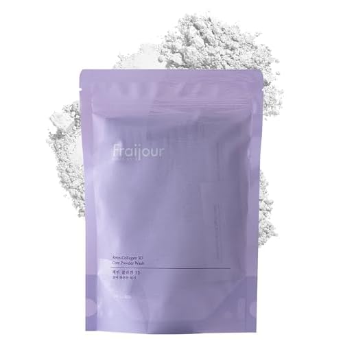 Fraijour Retin-Collagen 3D Core Powder Wash ? Exfoliating Powder Cleanser with Papain & 7 Collagens, Tightens Pores, Smooths Skin, Anti-Aging, For Oily & Acne-Prone Skin, 30 Packets, 0.04 oz. each