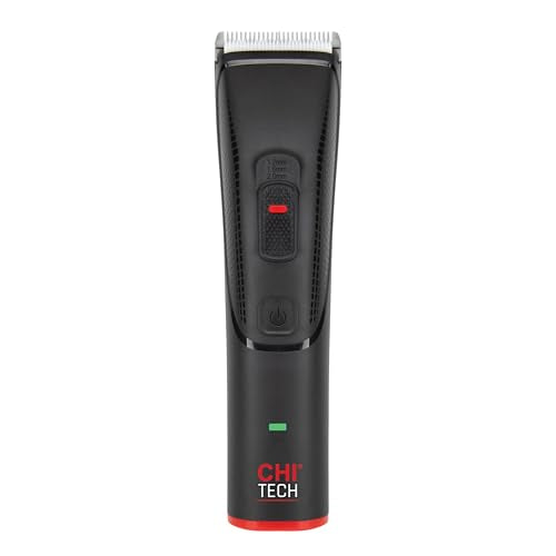 CHI Tech Cordless Precision Clipper, Wireless Hair Clipper for Precision Styling, Smooth Grip & Stainless Steel Blades, Includes 4 Guard Attachments