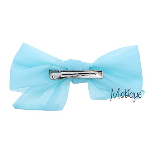 Soft Chiffon Hair Bow Clip Small-Aqua