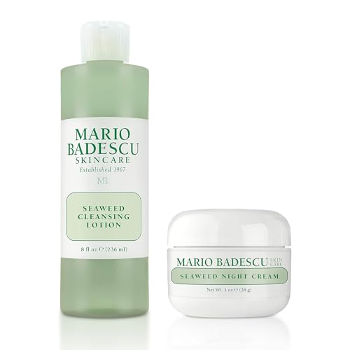 Mario Badescu Seaweed Night Cream for Women Anti Aging Oil-Free Moisturizer with Collagen & Sodium Hyaluronate, Ideal for Combination