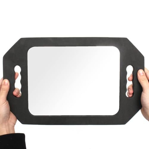 Handheld Hairdressing Mirror with Dual Handles - Lightweight Foam Back View