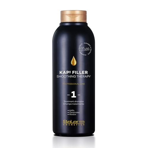 SALERM - Sulfate and Paraben-Free Shampoo - Kaps Filler Treatment Shampoo - 500 ml - Maintains Straightening Results for Longer - Gentle Cleaning - with Ceramides and Keratin