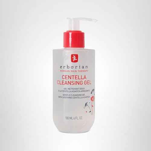 Erborian Centella Cleansing Gel Soothing Face Wash, Calms, Clears Pores, Removes Impurities, Balances & Hydrates Skin, Non‑Stripping, Korean Skincare