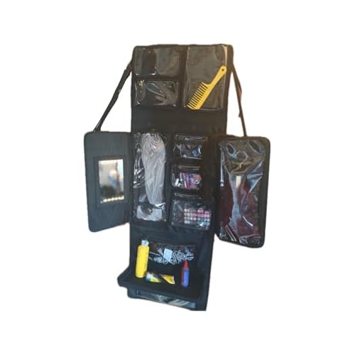UELLE Wig-A-Way : Travel hair/Wig bag, Store and Organize your wigs, Carries cosmetics, toiletries, and hair tools, Hangs on door or wall.