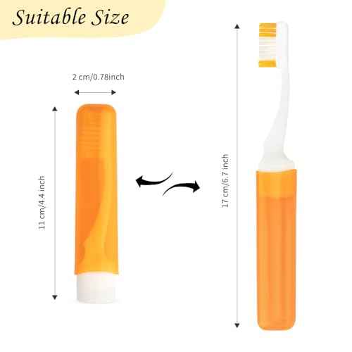 Travel Toothbrush 4 Pack Mini Toothbrushes Soft Travel Toothbrush Set Portable Folding Traveling Size Tooth brush with Toothbrush Case Individually Wrapped Small Toothbrushes for Home Camping Hiking