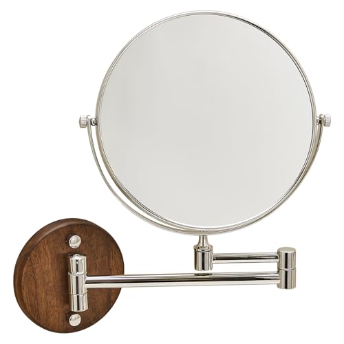 Wall Mounted Makeup Mirror - 10x Magnification 8'' Two-Sided Swivel Extendable Bathroom Mirror Chrome Finish£¬Extended Arm 360 Rotation Wall Mounted Makeup Mirror