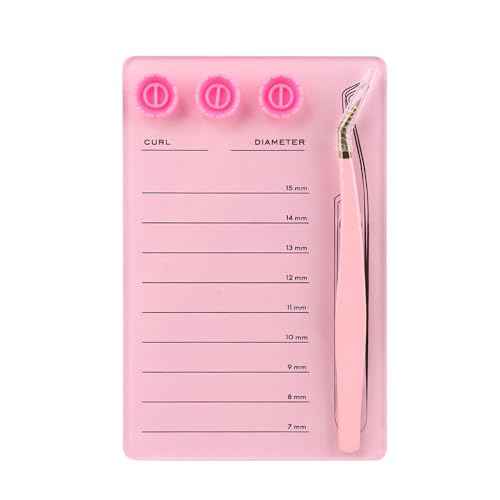Acrylic Eyelash Extension Pallet Kits, Grafting False Eyelash Organizer Extension Pad Lash Tray,Magnetic Tweezer Holder - Durable Eyelash Extension Storage Organizer (Pink sets)