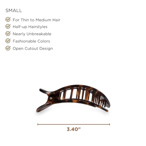 Teleties Small Flat Round Hair Clip - Tortoise