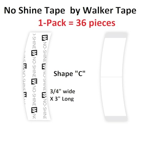 Walker Tape No Shine Adhesive 3/4" X 3" C Contour 36pcs