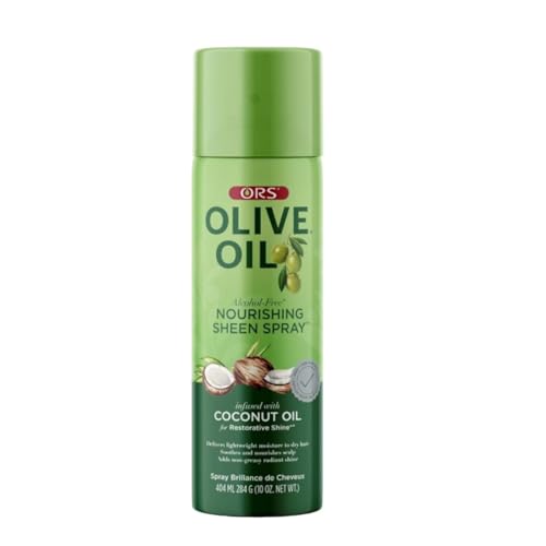 ORS Olive Oil Nourishing Sheen Spray infused with Coconut Oil 10 ounces (Pack of 3)
