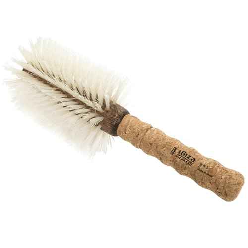 Ibiza Hair Round Boar Bristle Brush (B Series) | Blonde Bristles with Cork Handle | Ideal for Color Treated & Fine Hair | Adds Texture & Shine