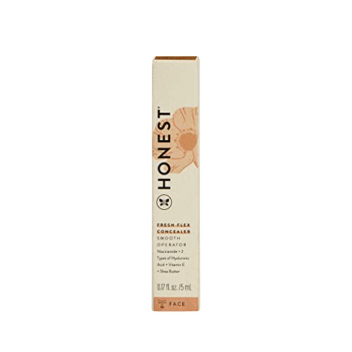 Honest Beauty Fresh Flex Concealer with Niacinamide + Vitamin E + Hyaluronic Acid | Vegan + Cruelty free | Latte, 0.17 fl oz