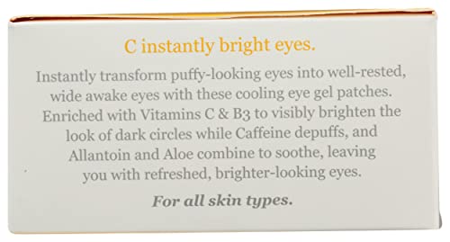 Derma E Vitamin C Bright Eyes Hydro Gel Patches, Natural, Cruelty Free, 3 Ounce (Pack of 1)