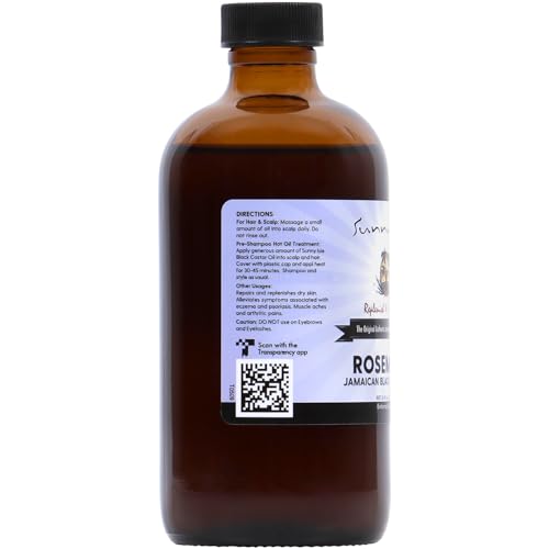 Sunny Isle Rosemary Jamaican Black Castor Oil 8oz - Hair Growth & Scalp Treatment