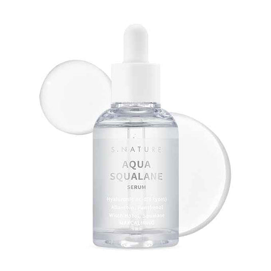 S.NATURE AQUA SQUALANE SERUM | Deeply hydrated Facial Serum for All Skin Type, Soothing, Pore Tightening and Sebum control Benefits, Korean Skin Care (1.69 Fl.Oz)