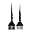 Colortrak Black Diamond Color Brushes, Gem Cut Handles for a Firm Slip-Resistant Hold with Tapered Ends for Sectioning - 1 Firm Brush and 1 Feather Brush