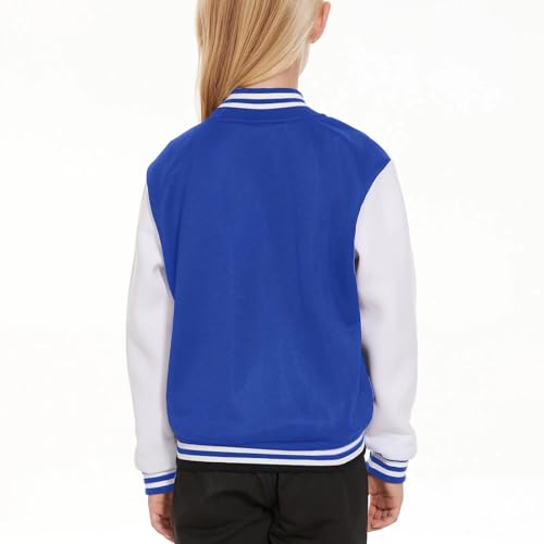 Jeecoin Kids Baseball Jackets Boys Girls Varsity Bomber Jacket Casual Lightweight Sports School Jacket