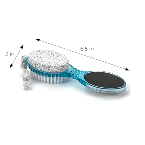Purple 4-in-1 Pedicure Paddle Kit with Pumice Stone, Nail Brush & File