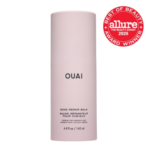 OUAI Bond Repair Balm 4.8 oz In-Shower Hair Mask for Damaged Hair, Vegan & Cruelty-Free