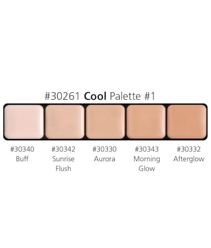 Graftobian Cool #1 Cream Foundation Palette for Full Coverage, Contour & Correcting