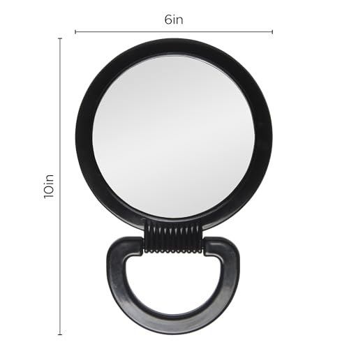Diane Hand Mirror ? Double-Sided 1X and 3X Magnification, Lightweight Portable Handheld Mirror with Handle, Ideal for Makeup, Shaving, & Everyday Beauty, Compact Size for Travel & Gym ? 6" Diameter