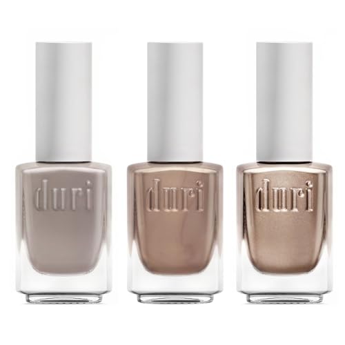 duri Nail Polish, GBD202 Neutrals with Flare, Shades of Neutrals, Classic, Full Coverage, Glossy, Solids and Metallic, Fast Drying, Long Lasting, Easy at Home Application Cosmetics