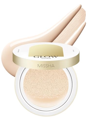 MISSHA Glow Cushion No.13 Light Beige for Fair Skin Radiant & Moisturizing Skin with Buildable Coverage