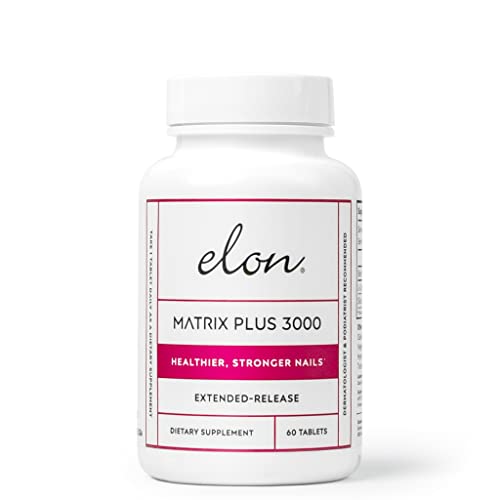 Elon Matrix Plus 3000 Biotin Nail Vitamins for Repair & Growth (60 Day Supply)