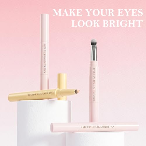Double Head Under Eye Highlighter Stick with Blending Brush