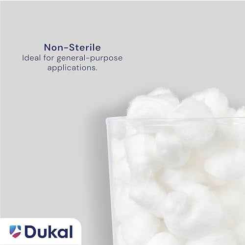Dukal - 802 Cotton Balls, Non Sterile, Large (Pack of 2000)
