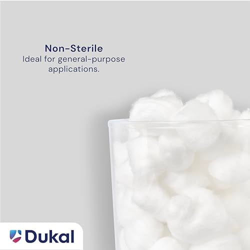 Dukal Medium White Cotton Balls - Non-Sterile 100% Cotton (4,000 Pack)