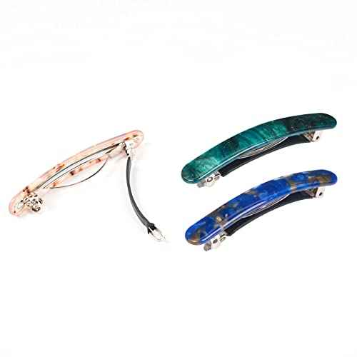 3PCS Hair Barrette for Women, French Hair Barrette Tortoise Shell, Automatic Hair Clips for Thick Medium Volume Hair, Hair Pin Retro Hair Clasp