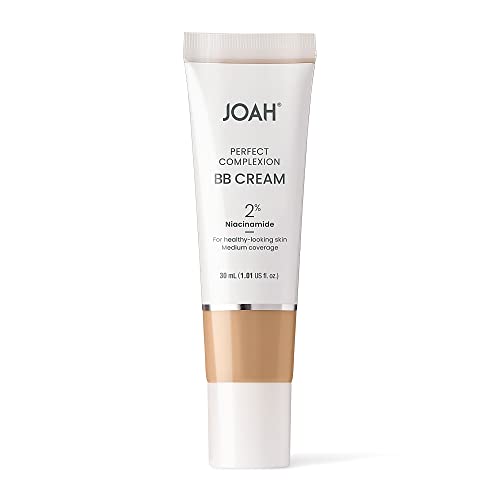 JOAH Beauty Perfect Complexion BB Cream with Hyaluronic Acid and Niaciminade, Korean Makeup with Medium Buildable Coverage, Evens Skin Tone, Lightweight, Semi Matte Finish, Light with Warm Undertones