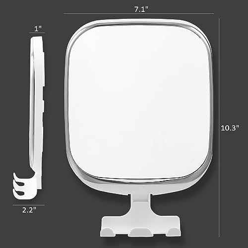 TAILI Shower Mirror Fogless for Shaving & Double Layer Soap Dish, Anti Fog Shaving Mirror NO-Drilling & Removable, Fogless Mirror Shatterproof & Waterproof
