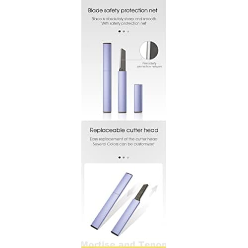 Exfoliating Eyebrow Razor Dermaplaning Tool Eyebrow Trimmer with 4 Replacement Blades, Facial Razors for Women Aluminum Alloy Handle & Stainless Steel Blade (Blue)