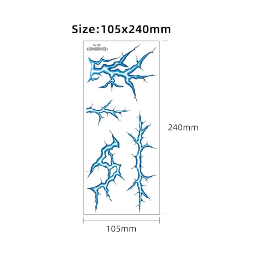 UV Glow Lightning Temporary Tattoos | Blacklight Activated