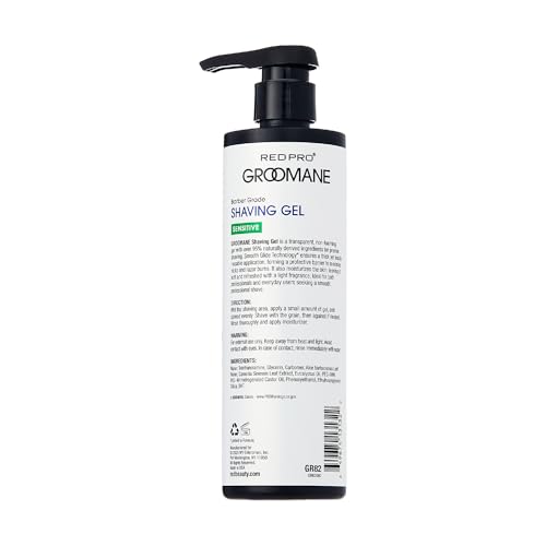 RED Pro Groomane Sensitive Barber-Grade Clear Aloe Vera Shaving Gel 16.9oz