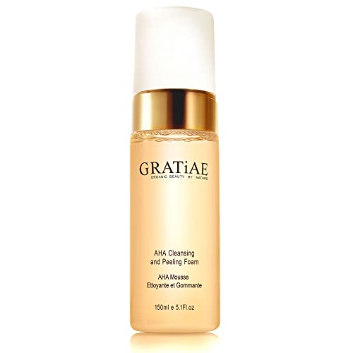 Gratiae Organics AHA Cleansing and Peeling Foam ? Non-Drying Facial Cleanser for Sensitive Skin, 5.1 fl oz