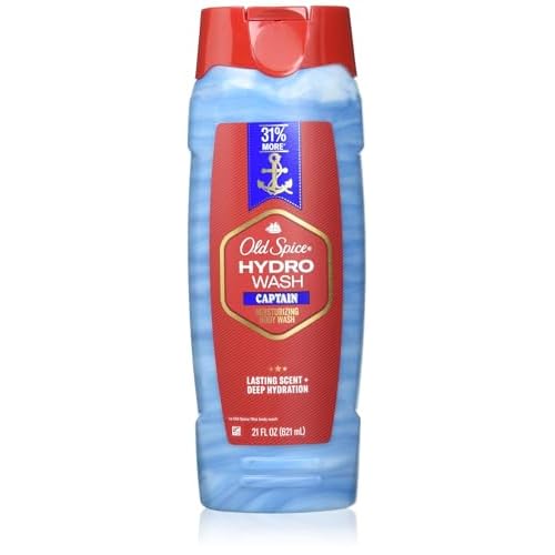 Old Spice Moisturizing Body Wash for Men, Hydro Wash, 2-in-1 Long Lasting Scent & Deep Hydration, 24/7 Shower Fresh, Captain Scent, 21 oz (Pack of 4)