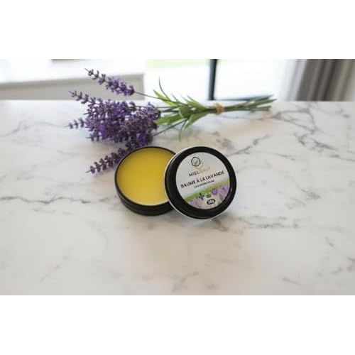 Beeswax balm - Lavender lip balm and hand salve skin moisturizer. Soothing Aromatherapy, Dry Skin Relief (1oz)