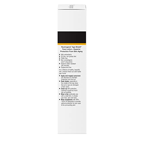 Neutrogena Age Shield Anti-Oxidant Face Lotion Sunscreen with Broad Spectrum SPF 70, Oil-Free & Non-Comedogenic Moisturizing Sunscreen to Prevent Signs of Aging, 3 fl. oz