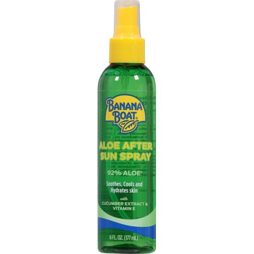 Banana Boat Aloe After Sun Spray, 6Fl Oz | Aloe Vera Spray with Cucumber Extract and Vitamin E, After Sun Care for Sunburn Relief, 6Fl Oz
