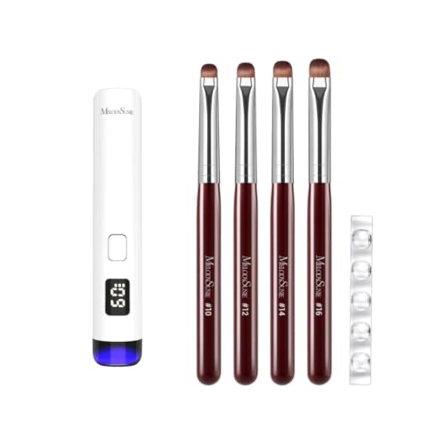 French Manicure Nail Brush Set 4Pc with UV Nail Lamp