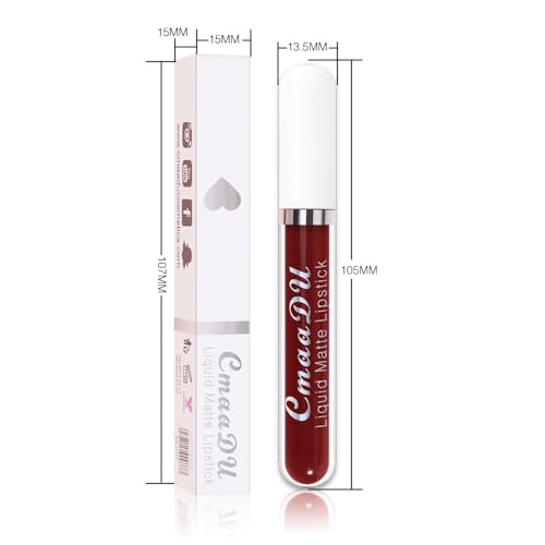evpct 18 Colors Deep Red Matte Liquid Lipstick Set - Long Lasting